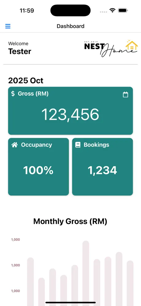 Nest Home Owner mobile app for managing short-term rental properties