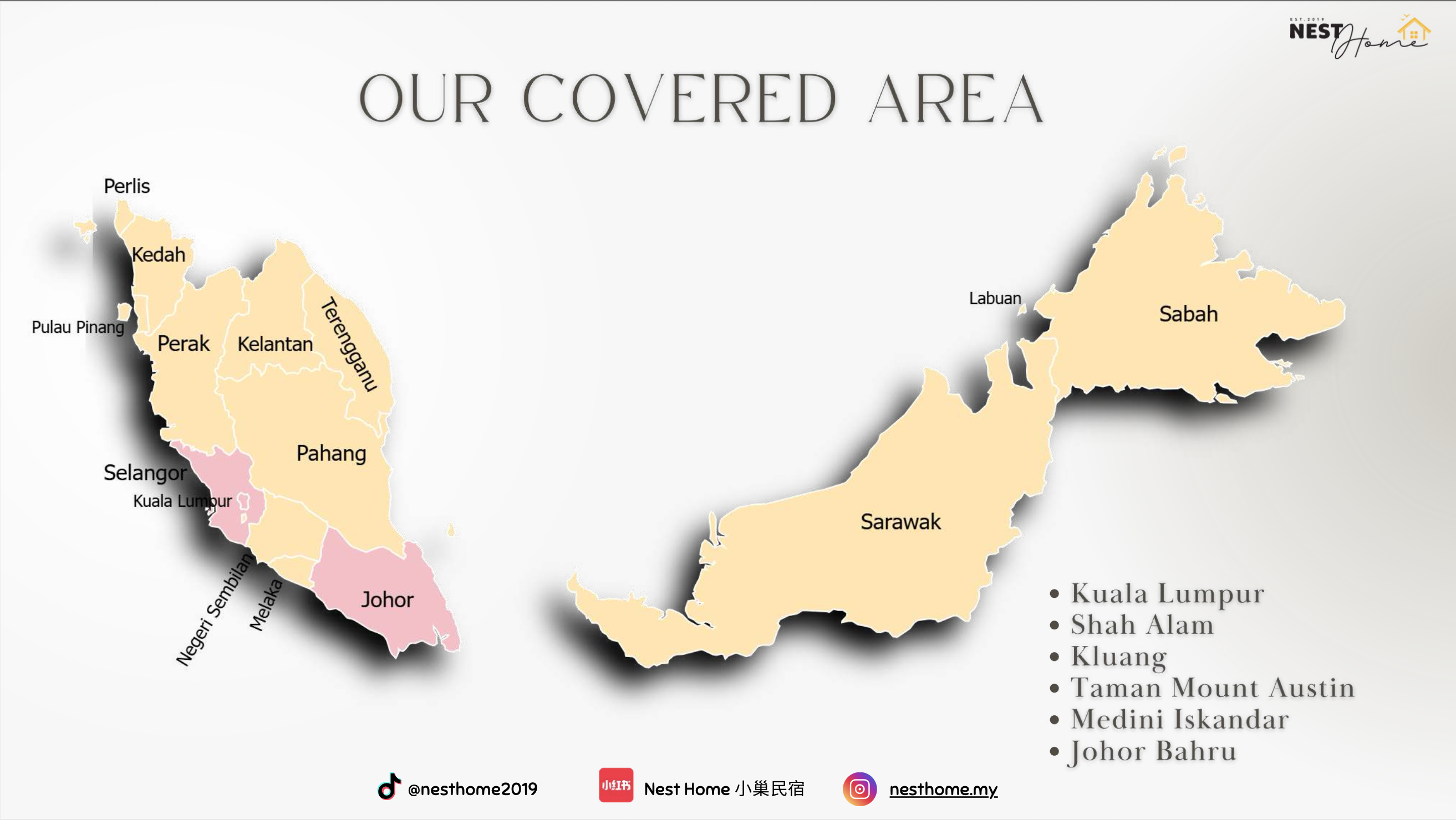 Nest Home Coverage Area - Kuala Lumpur, Shah Alam, Kluang, Taman Mount Austin, Medini Iskandar, Johor Bahru